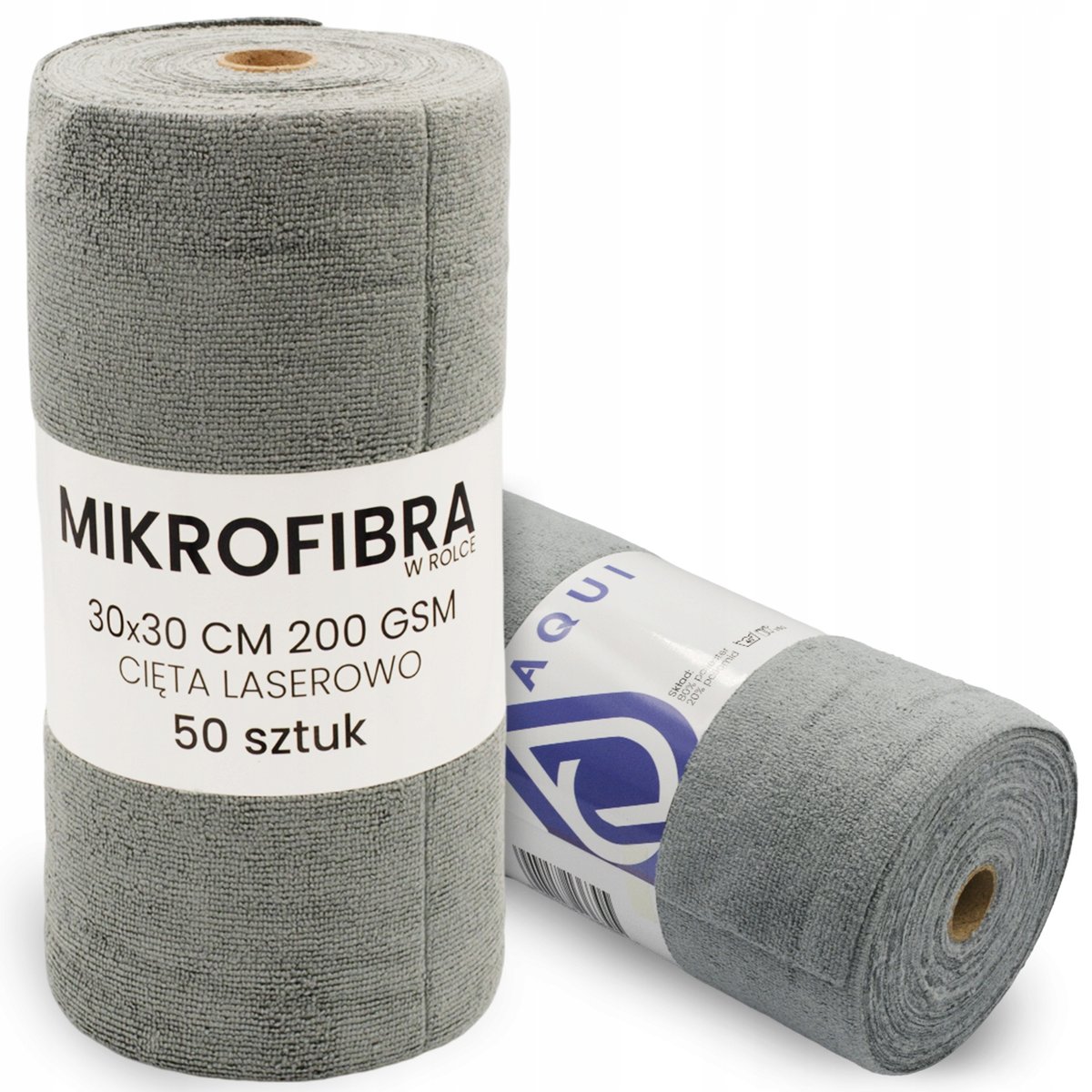 RĘCZNIKI Z MIKROFIBRY NA ROLCE SZMATKI ŚCIERECZKI DELIKATNE 30x30cm 50szt