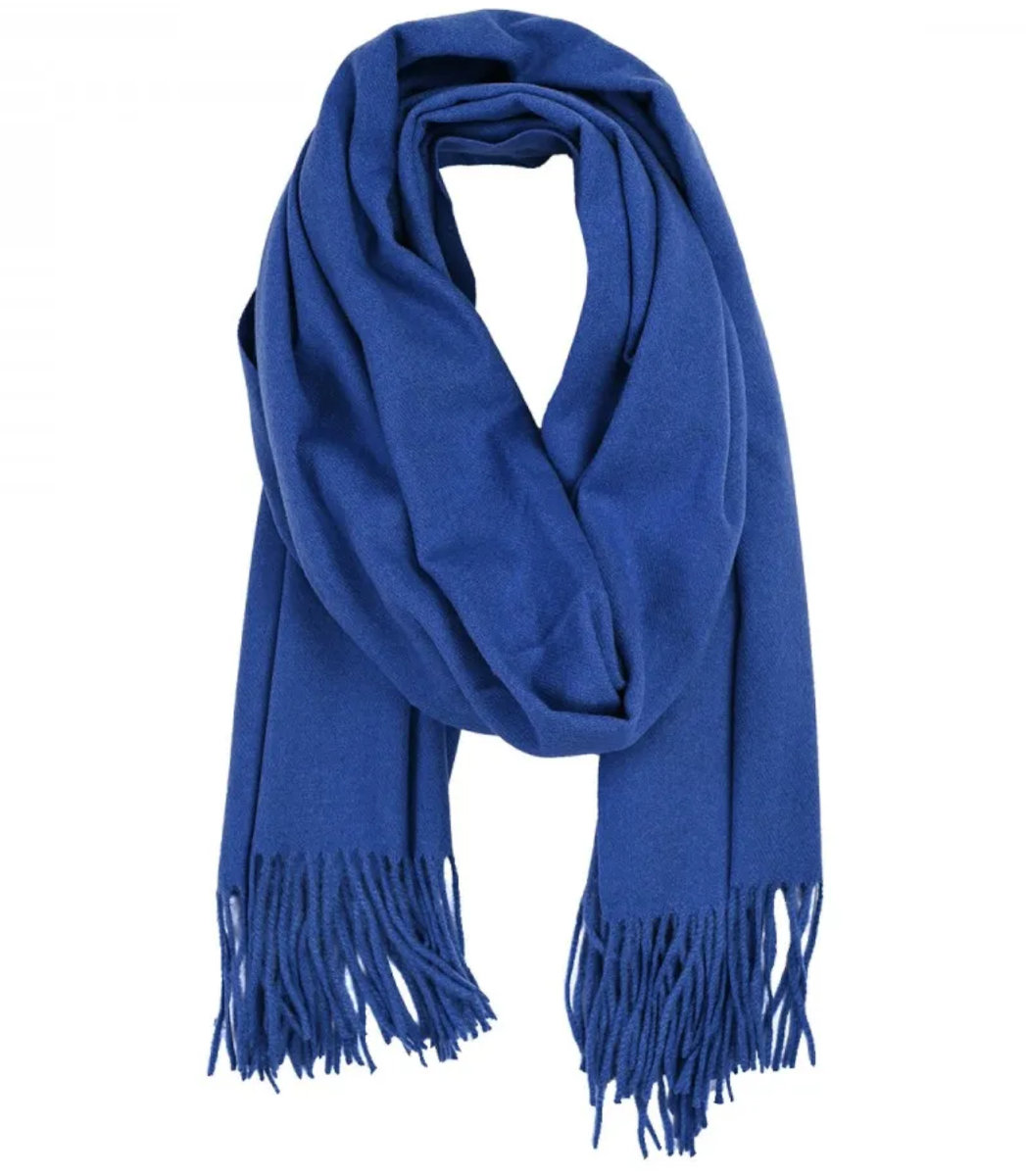 Szal szalik Gruba Chusta frędzle jednokolorowy ciepły miękki 200x70 cm