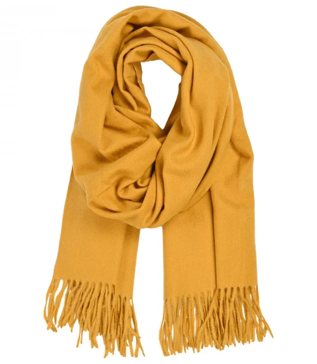 Szal szalik Gruba Chusta frędzle jednokolorowy ciepły miękki 200x70 cm