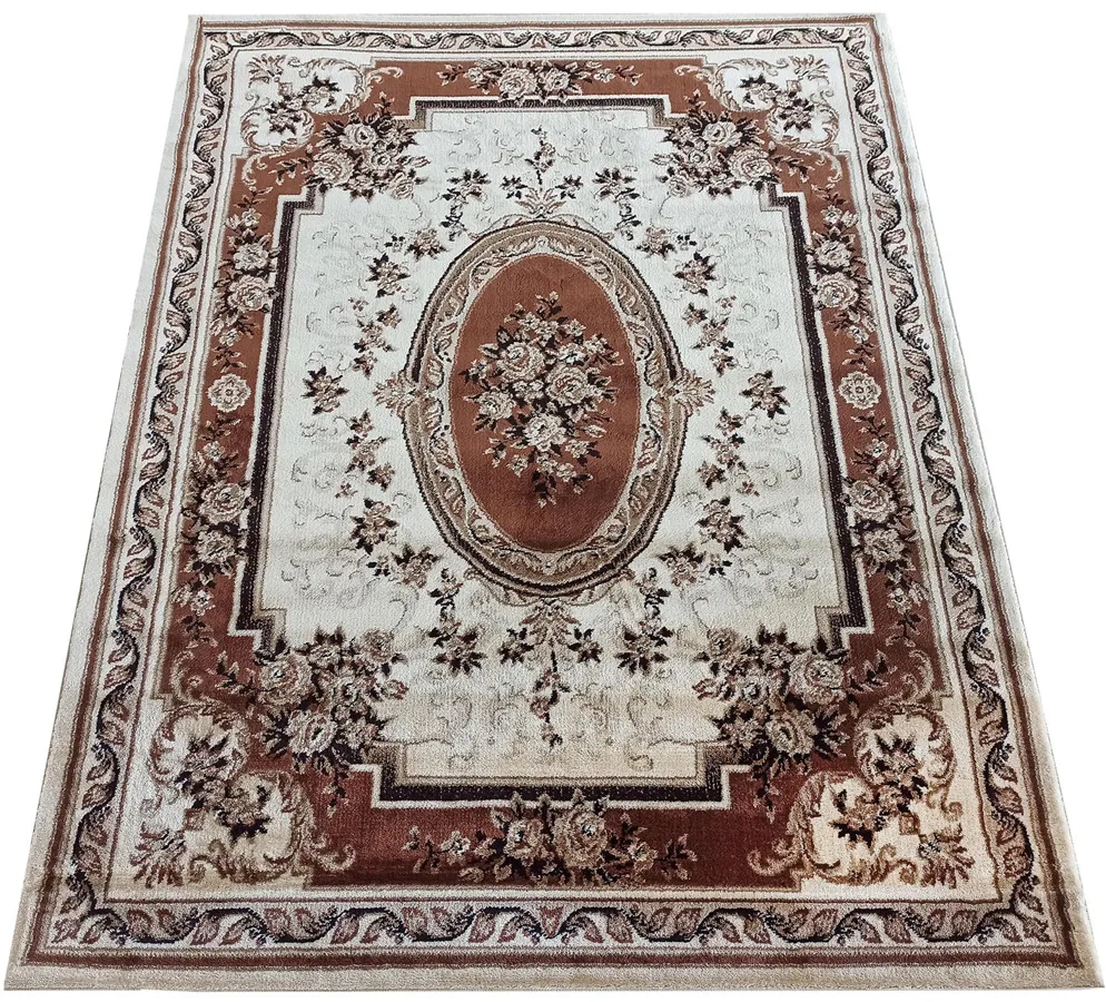 Klasyczny brązowy dywan rozeta W6-Z37