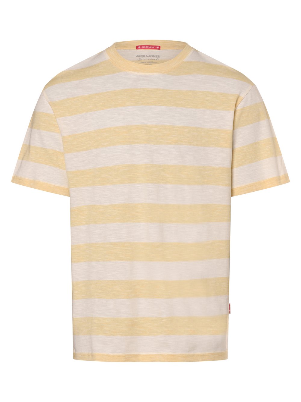 Jack & Jones Koszulka męska - JORAruba Mężczyźni Bawełna żółty|biały w paski, XXL