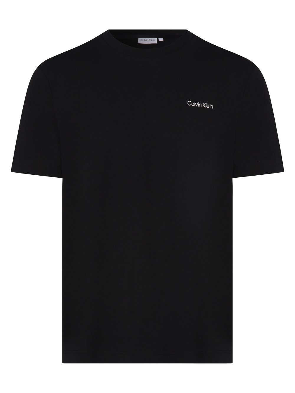 Calvin Klein T-shirt męski Mężczyźni Bawełna czarny jednolity, M