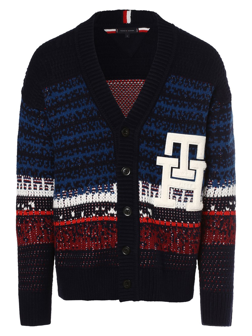 Tommy Hilfiger Kardigan męski Mężczyźni Bawełna niebieski|czerwony|biały|wielokolorowy wzorzysty, XL