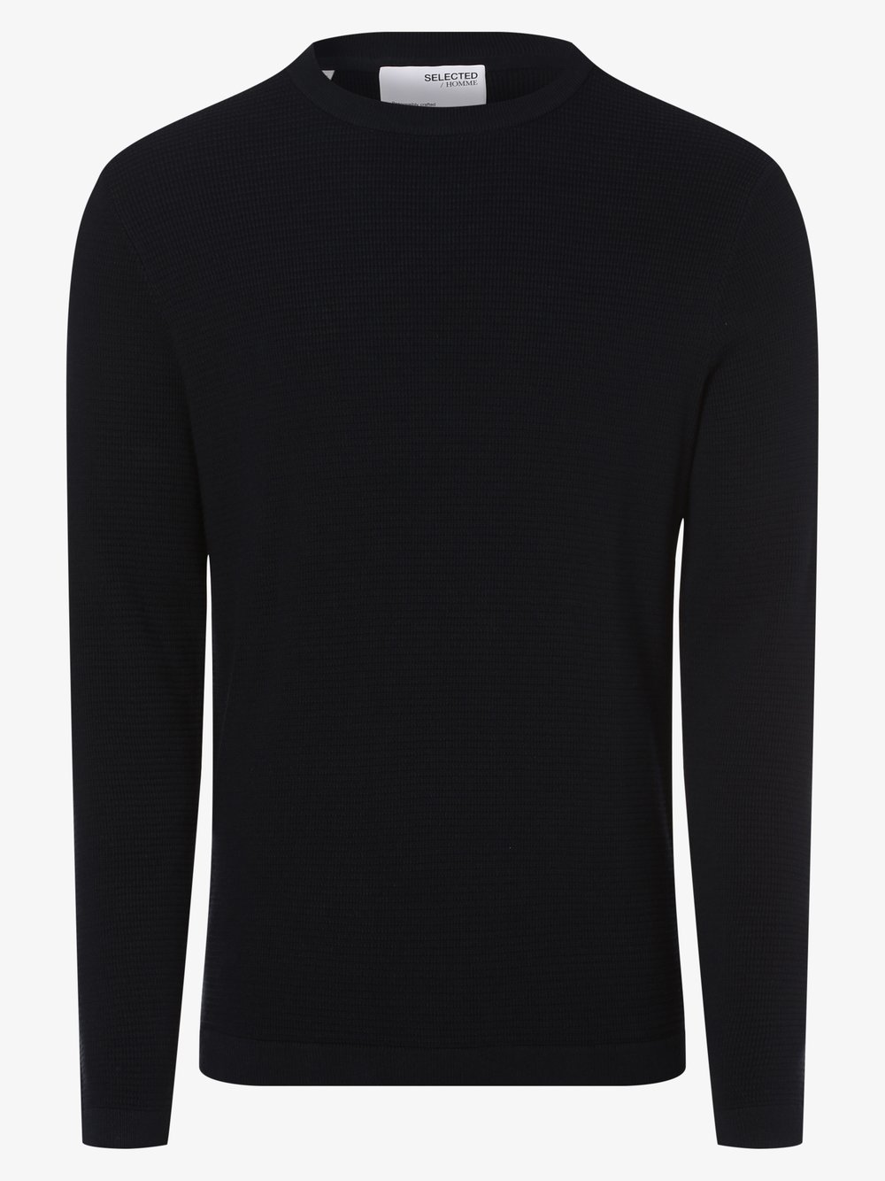 Selected Sweter męski Mężczyźni Bawełna niebieski jednolity, M