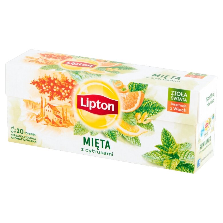 Herbatka ziołowa aromatyzowana Lipton Mięta z cytrusami 20x1,3g