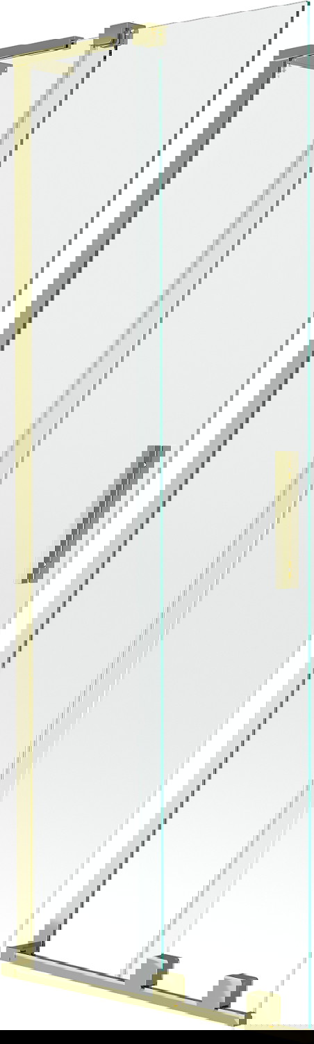 Mexen Velar L parawan nawannowy 2-skrzydłowy rozsuwany 75 x 150 cm, transparent, złoty - 896-075-003-01-50