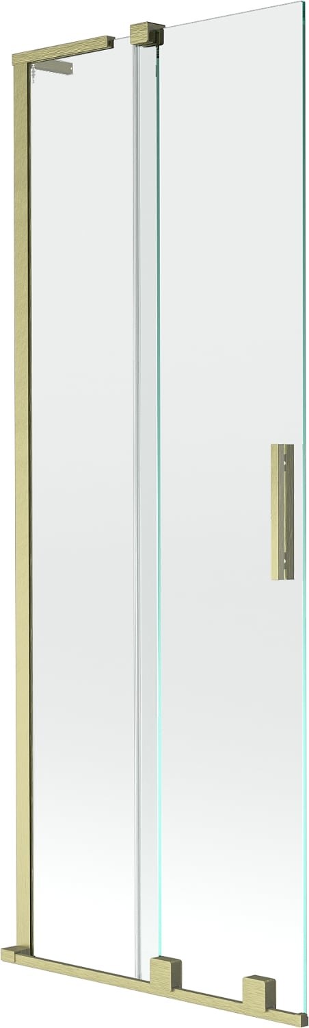 Mexen Velar L parawan nawannowy 2-skrzydłowy rozsuwany 70 x 150 cm, transparent, złoty szczotkowany - 896-070-003-01-55