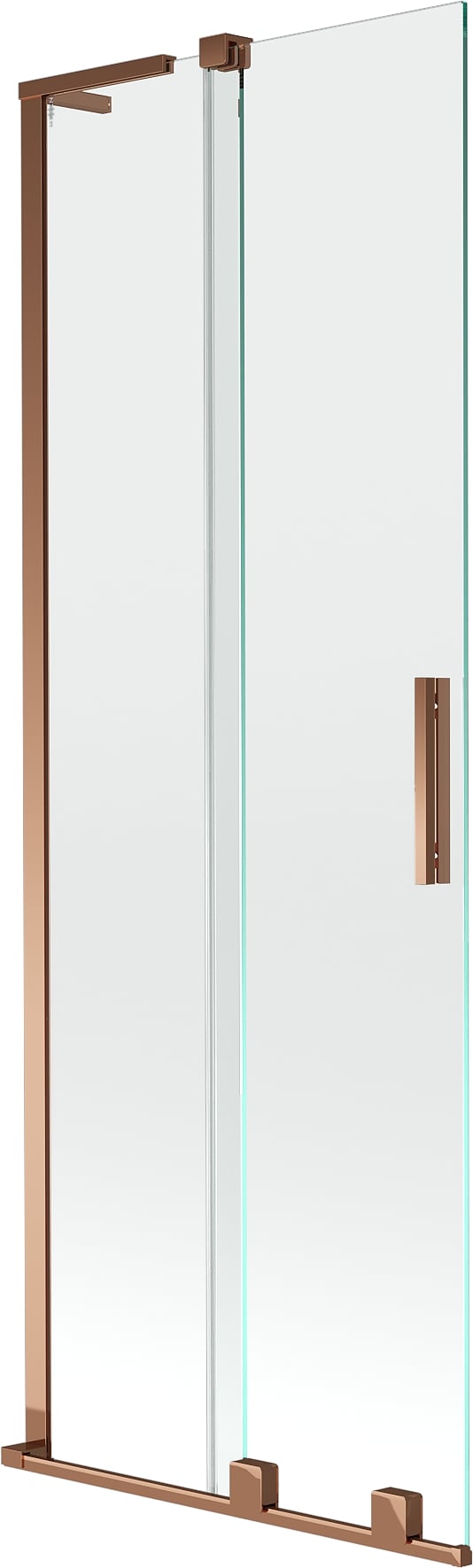 Mexen Velar L parawan nawannowy 2-skrzydłowy rozsuwany 70 x 150 cm, transparent, różowe złoto - 896-070-003-01-60