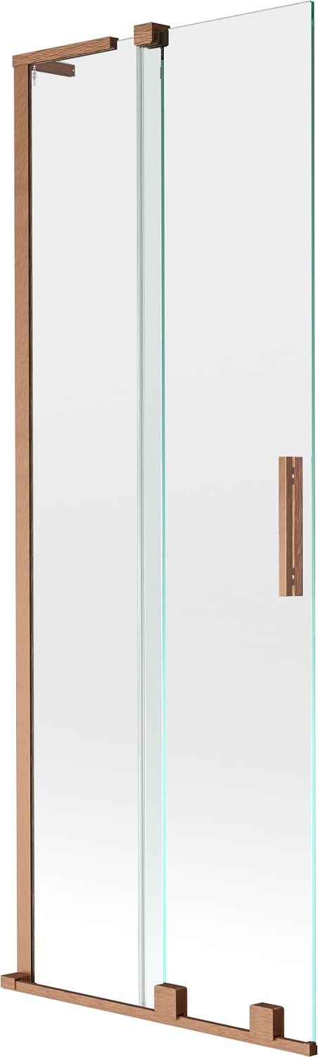 Mexen Velar L parawan nawannowy 2-skrzydłowy rozsuwany 70 x 150 cm, transparent, miedź szczotkowana - 896-070-003-01-65