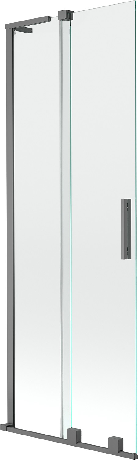 Mexen Velar L parawan nawannowy 2-skrzydłowy rozsuwany 70 x 150 cm, transparent, gun metal - 896-070-003-01-95