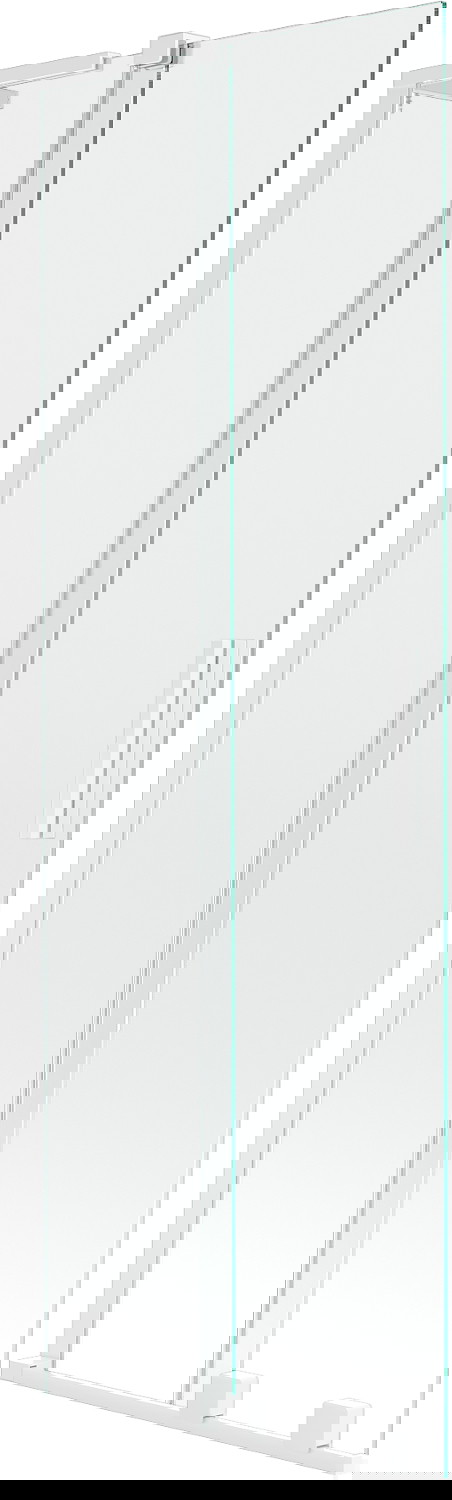 Mexen Velar L parawan nawannowy 2-skrzydłowy rozsuwany 75 x 150 cm, transparent, biały - 896-075-003-01-20