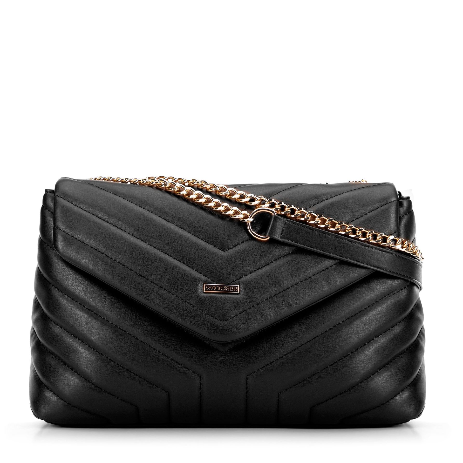 Damska crossbody na łańcuszku z ekoskóry czarna