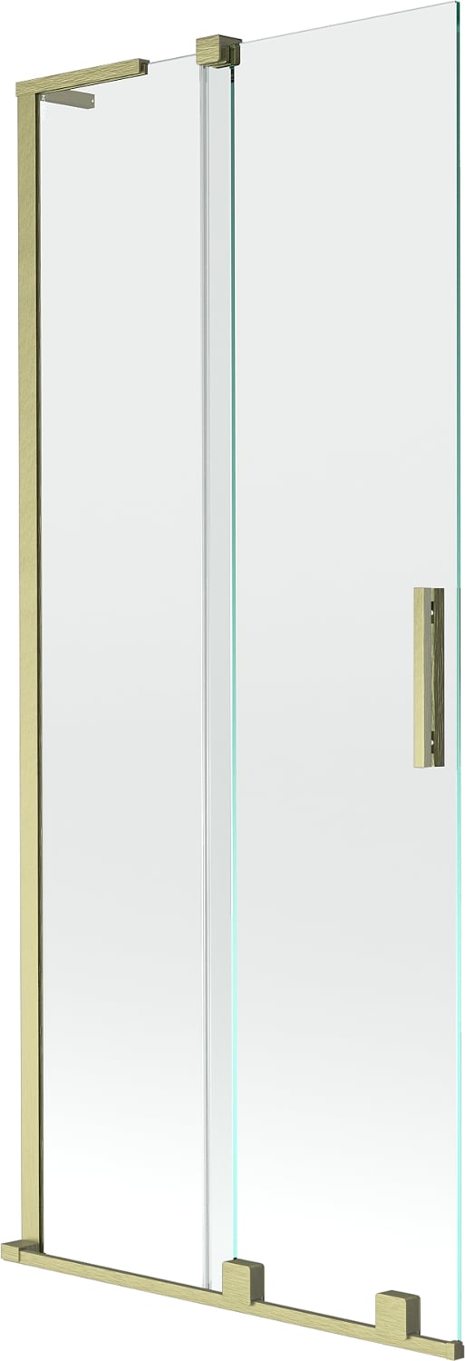 Mexen Velar L parawan nawannowy 2-skrzydłowy rozsuwany 85 x 150 cm, transparent, złoty szczotkowany - 896-085-003-01-55