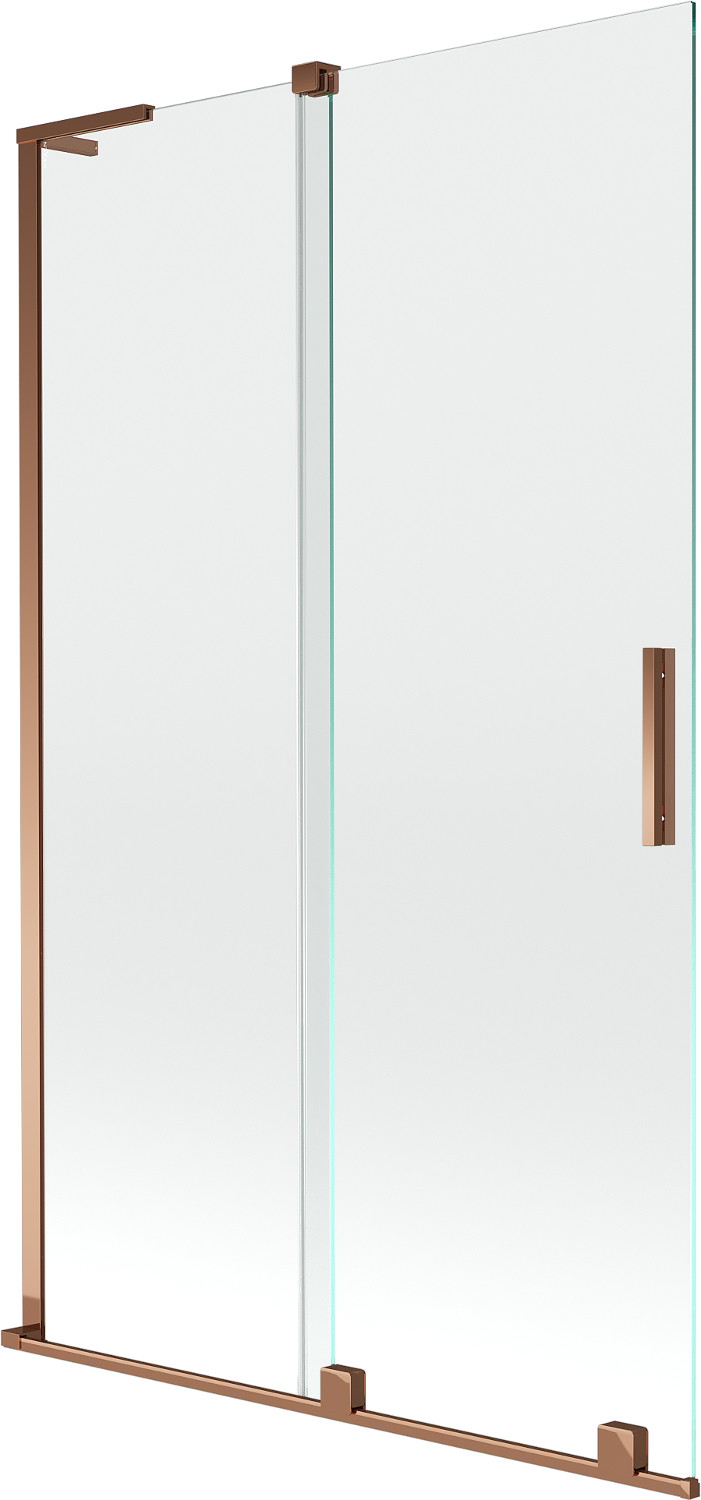 Mexen Velar L parawan nawannowy 2-skrzydłowy rozsuwany 110 x 150 cm, transparent, różowe złoto - 896-110-003-01-60