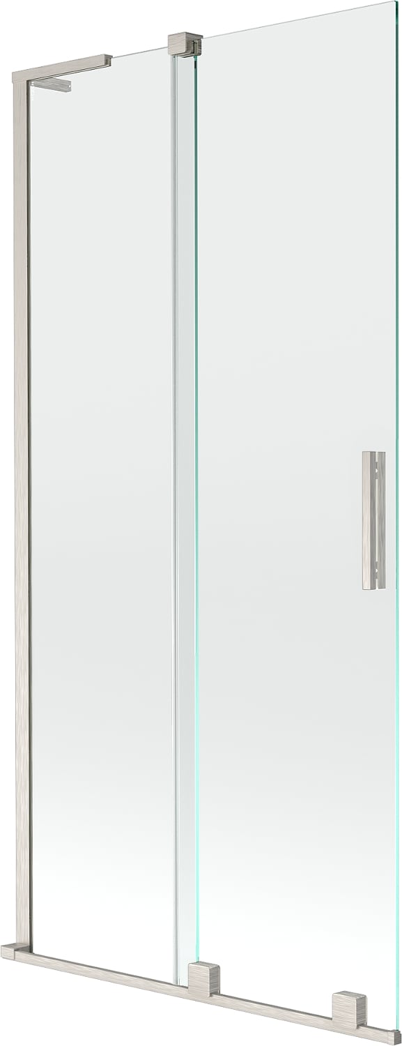 Mexen Velar L parawan nawannowy 2-skrzydłowy rozsuwany 90 x 150 cm, transparent, nikiel szczotkowany - 896-090-003-01-97