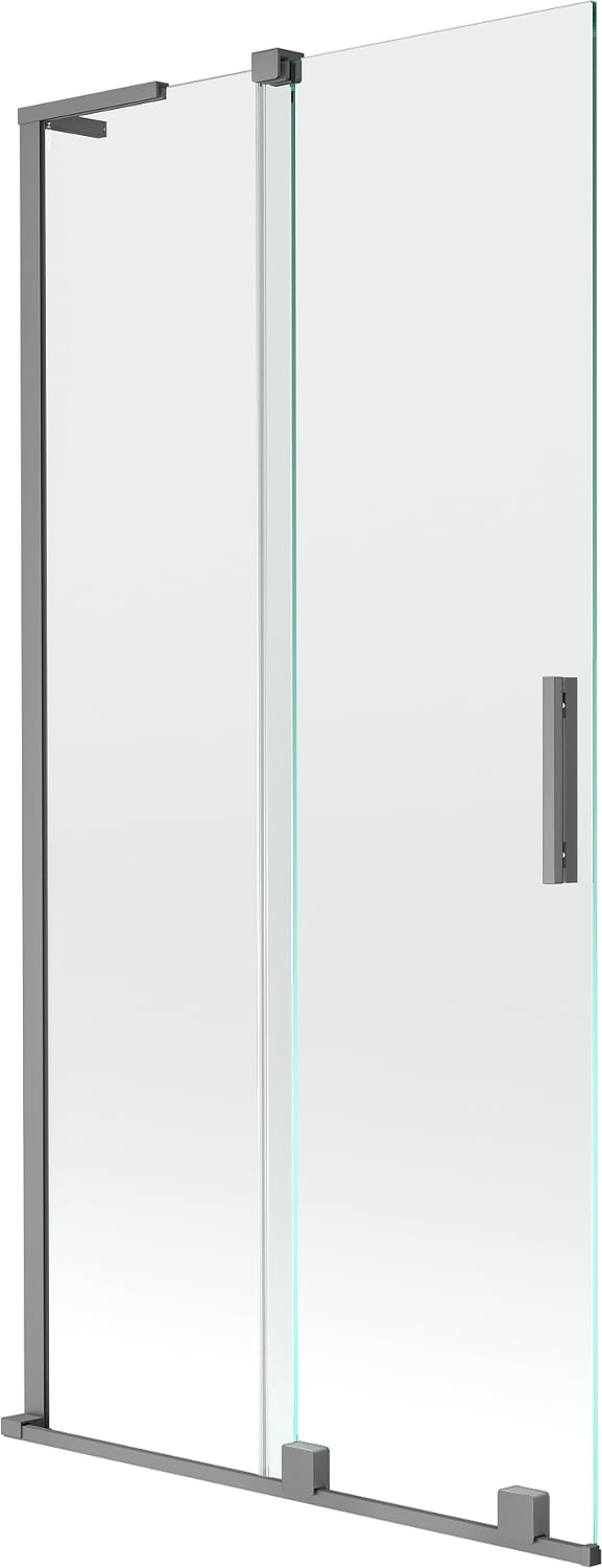 Mexen Velar L parawan nawannowy 2-skrzydłowy rozsuwany 95 x 150 cm, transparent, gun metal - 896-095-003-01-95