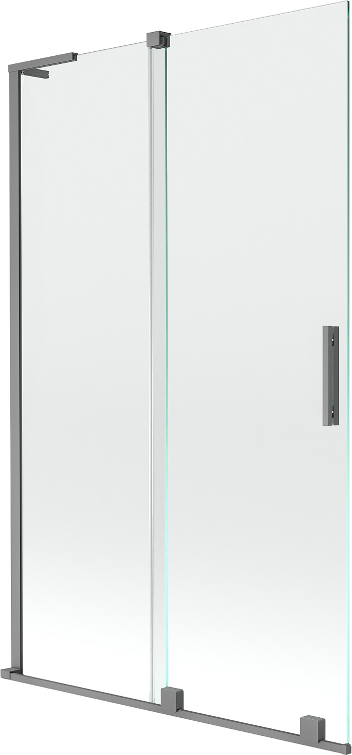 Mexen Velar L parawan nawannowy 2-skrzydłowy rozsuwany 110 x 150 cm, transparent, gun metal - 896-110-003-01-95