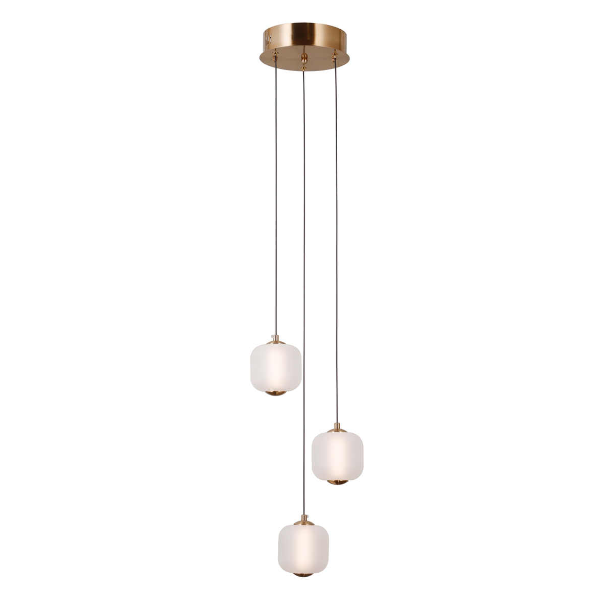Ledowa lampa wisząca, złoty kolor PND-34362-3-HBR-OPAL z serii GANTI 
