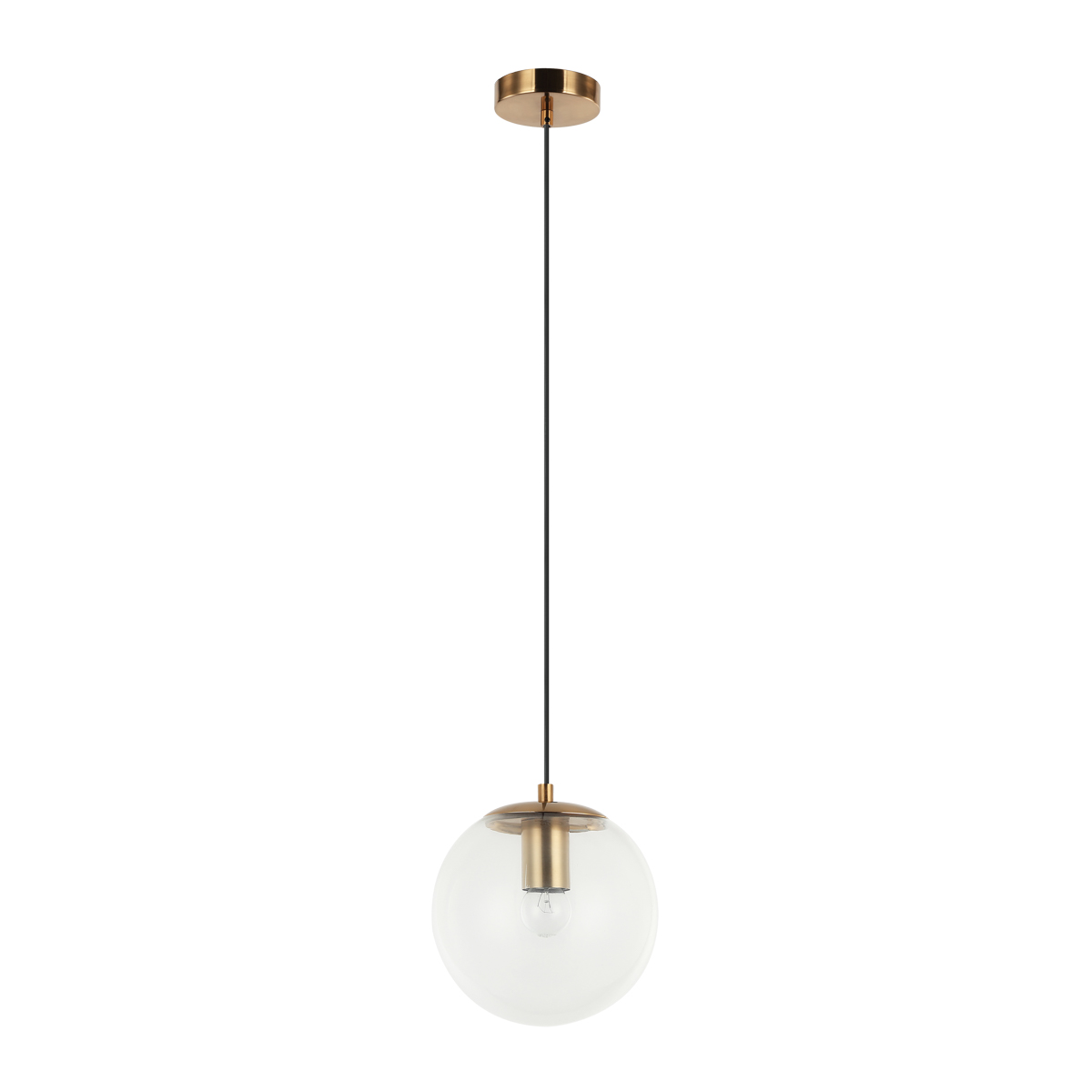 Złota lampa wisząca, do jadalni PND-58867-1S-BK-BRO z serii SARPO 