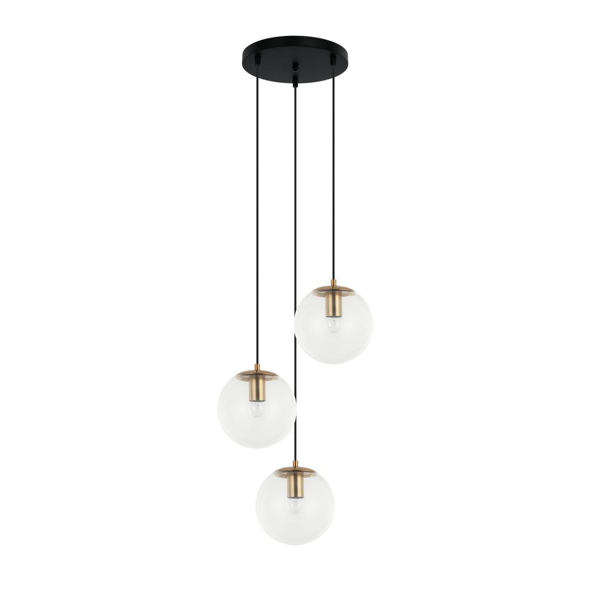 Potrójna lampa wisząca, mosiądz PND-58867-3S-BK-BRO z serii SARPO 