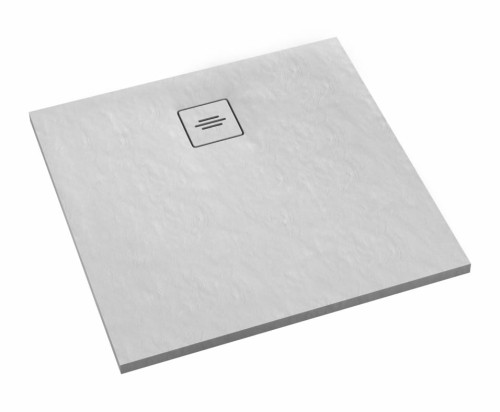 SCHEDPOL SCHEDLINE COLLECTION Brodzik kwadratowy PROTOS WHITE STONE 100x100x3,5 z systemem STABILSOUND PLUS 3SP.P2K-100100/B/ST-M1/B/ST