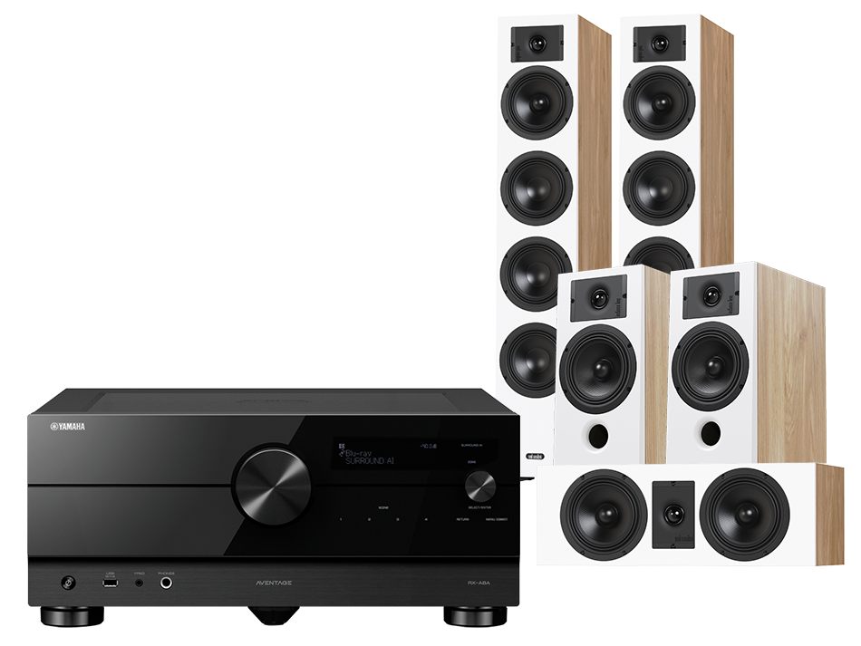 Yamaha RX-A8A (czarny) + Diva 6 + 3 + 7 (dąb)