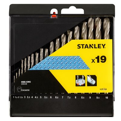 Stanley ZESTAW 19 WIERTEŁ DO METALU HSS-CNC 1-10mm STA56058-QZ