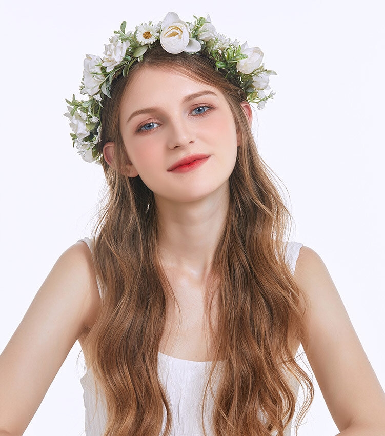 WIANEK na głowę BOHO ślubny PANIEŃSKI kwiaty ŚLUB