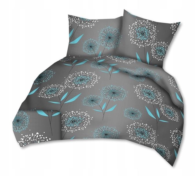 POŚCIEL Z KORY 200x220cm PREMIUM 100% BAWEŁNA KORA Dmuchawiec turkus