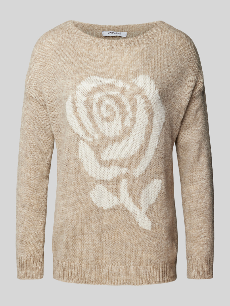 Sweter z dzianiny o kroju oversized z nadrukiem z motywem