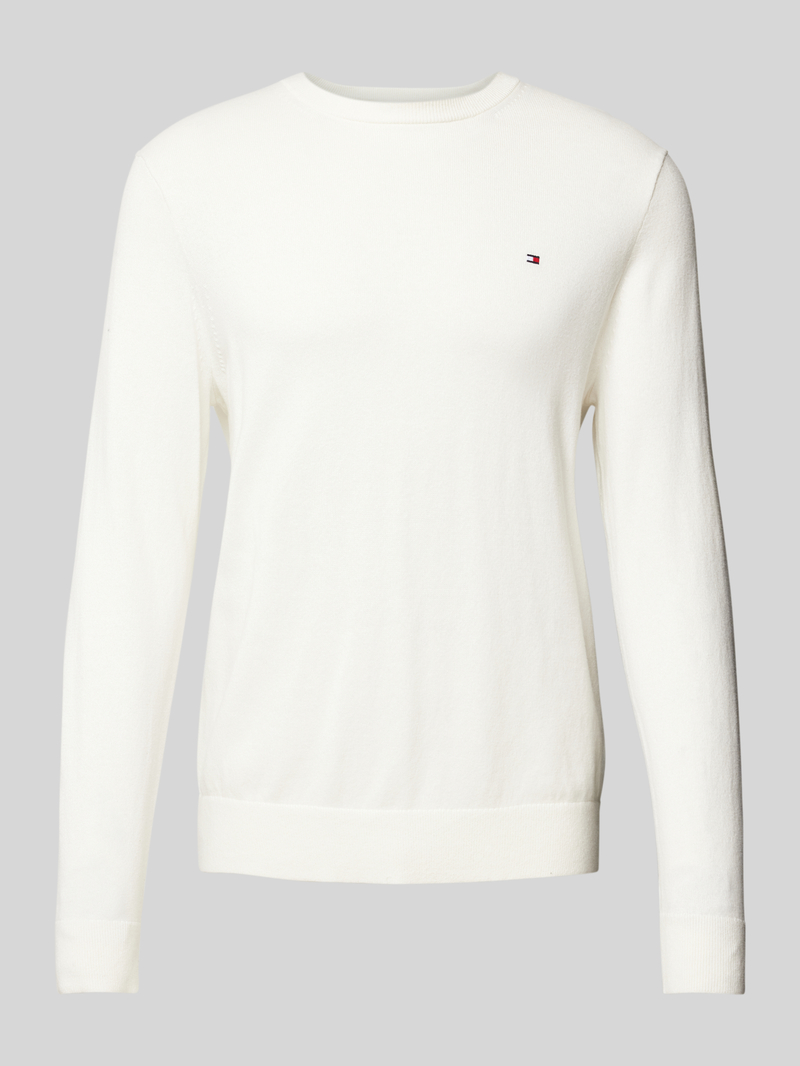 Sweter z dzianiny z wyhaftowanym logo model ‘PIMA’