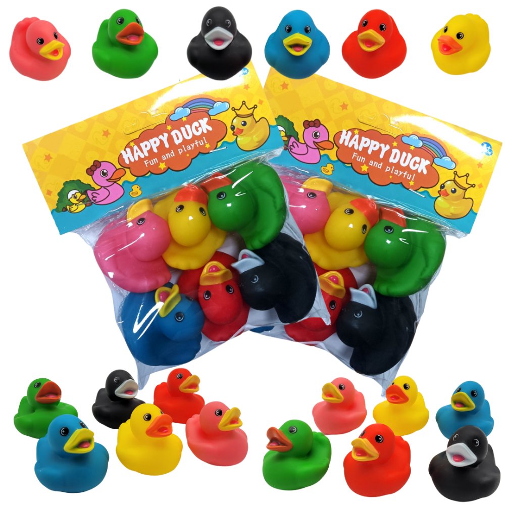 KACZKI Kolorowe Kaczuszki komplet 6 sztuk ŚMIESZNY ZABAWNY PREZENT