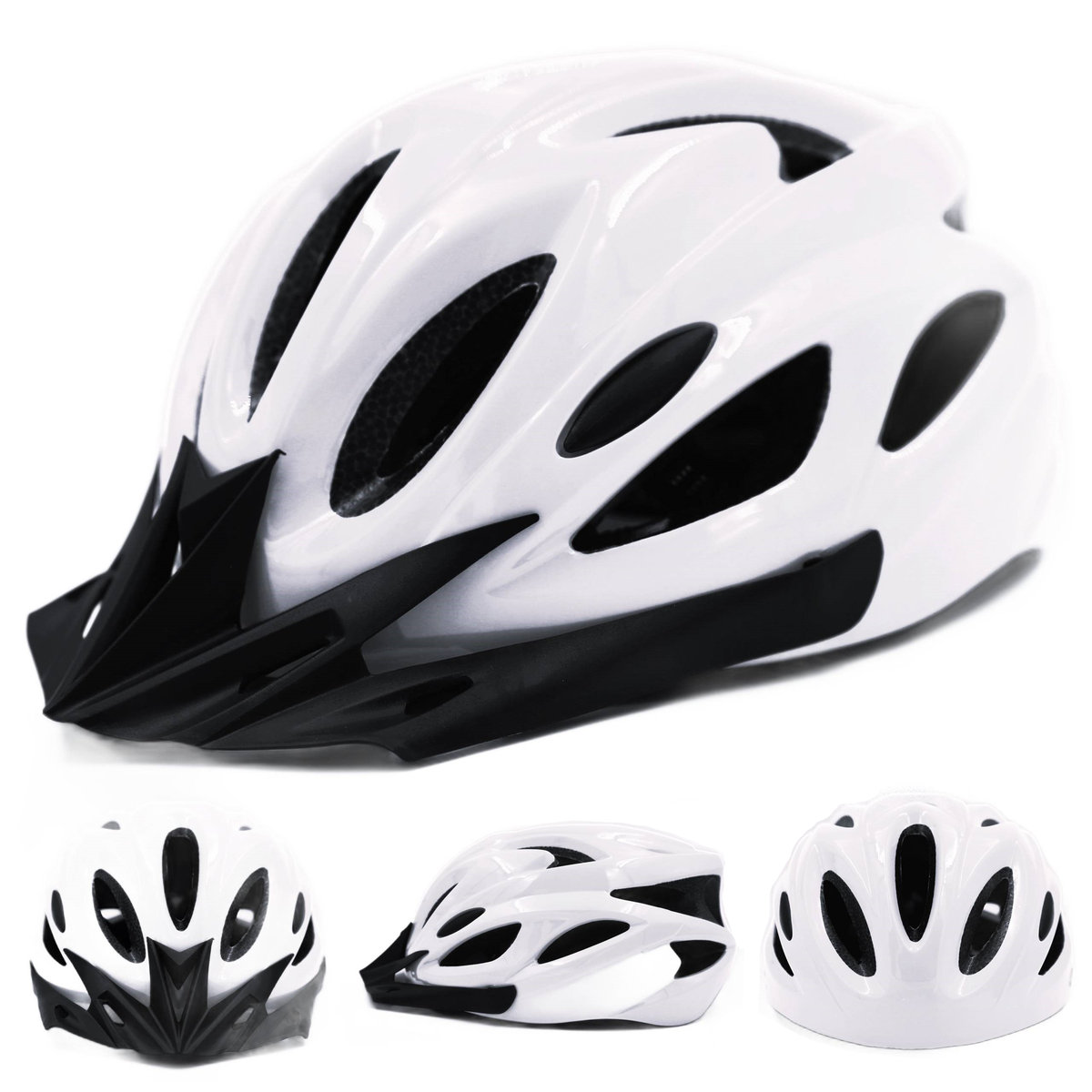 Kask rowerowy - KASK ROWEROWY KOLARSKI LEKKI REGULOWANY - BIAŁY