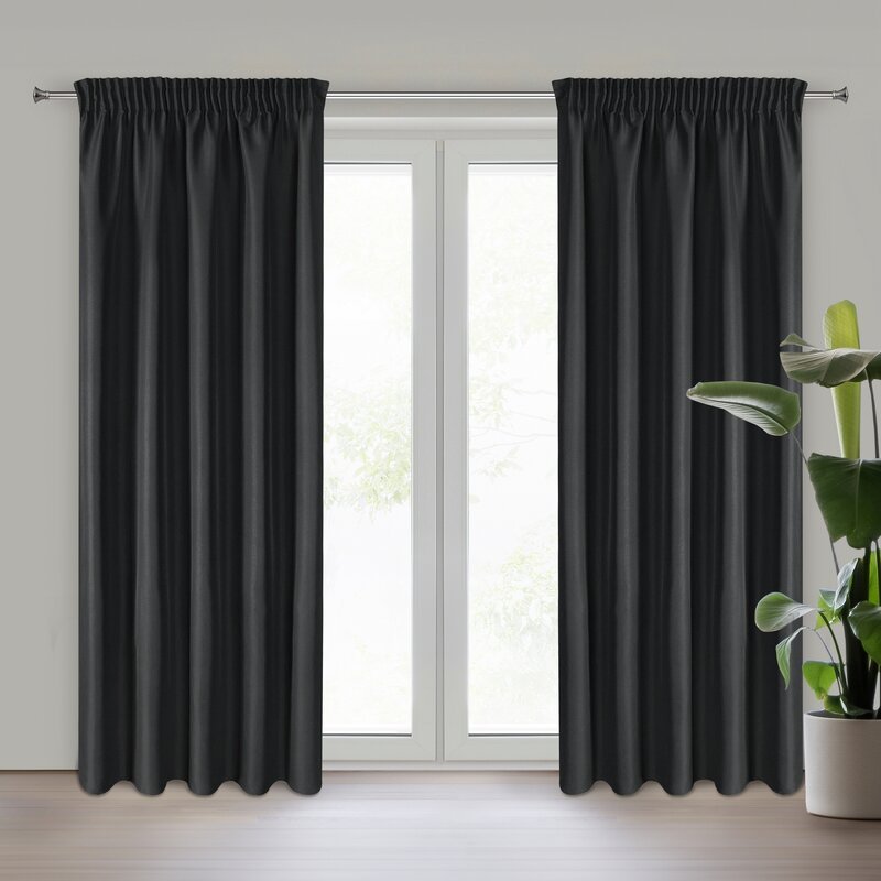 Zasłona, Rita 140X270 T, czarna, Eurofirany