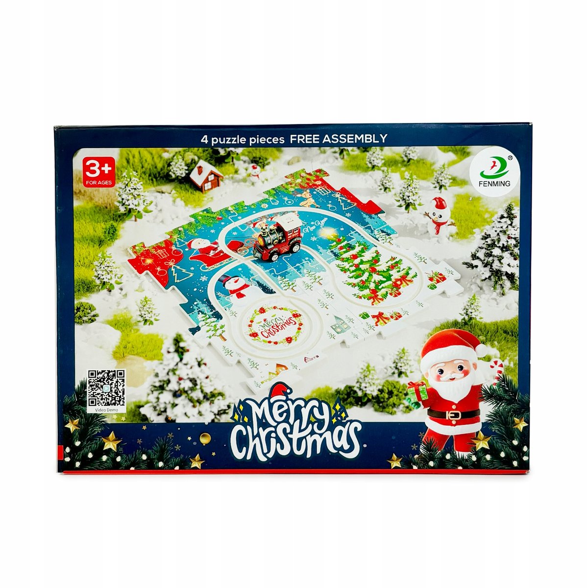 PUZZLE ŚWIATECZNE Z MODELEM LOKOMOTYWY NORIMPEX
