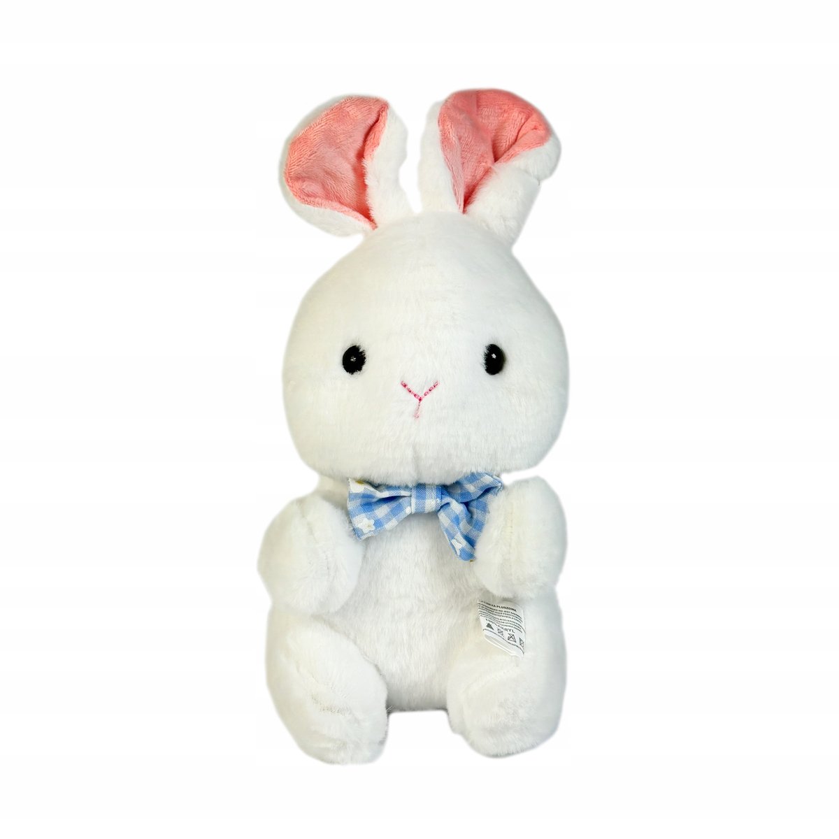 ZAJĄCZEK KRÓLICZEK MASKOTKA PLUSZAK BIAŁY Z MUSZKĄ 23 cm