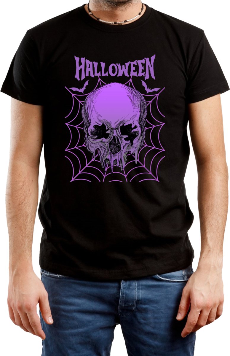Straszna Koszulka Helloween Bawełniana Męska Czarna Bawełniana  R-XL A717