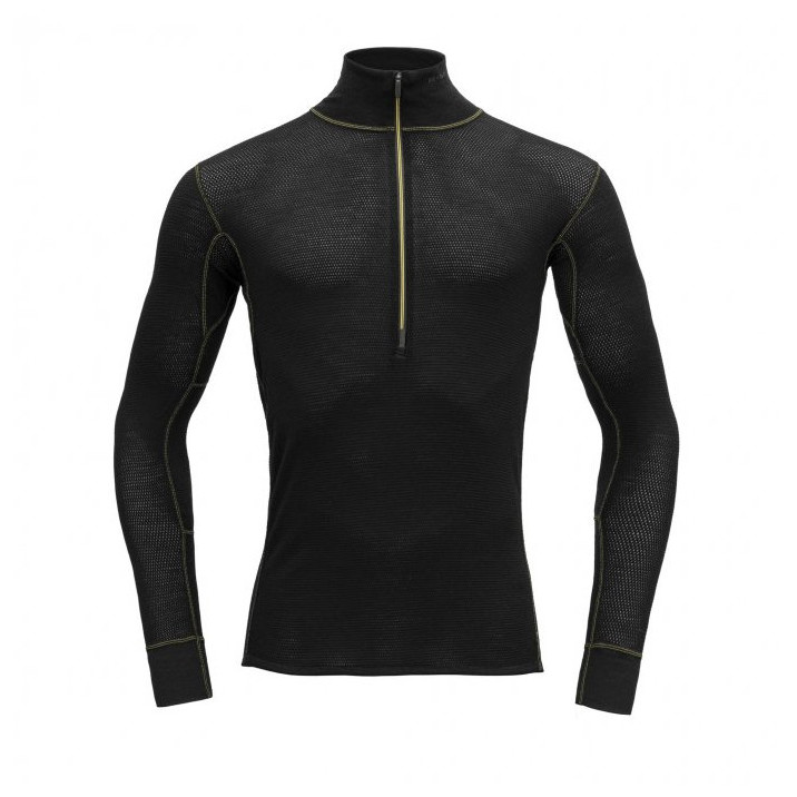 Męska koszulka Devold Wool Mesh 190 Zip Neck Man Rozmiar: XL / Kolor: czarny