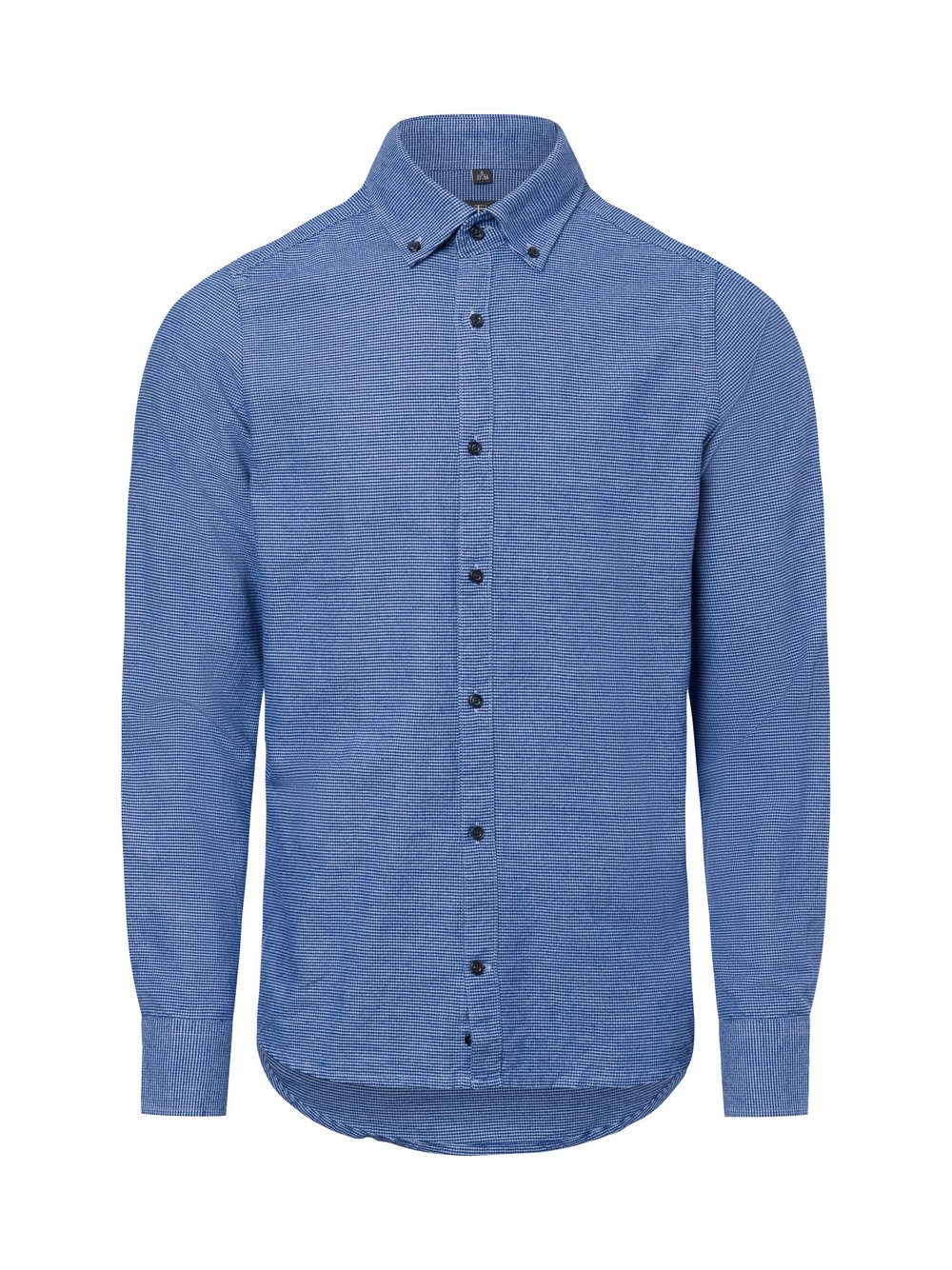 Nils Sundström Męska koszula casual Mężczyźni Slim Fit Bawełna niebieski w kratkę, S