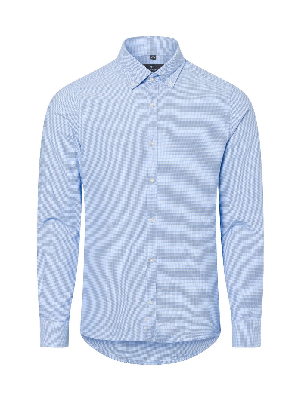 Nils Sundström Męska koszula casual Mężczyźni Slim Fit Bawełna niebieski w kratkę, S