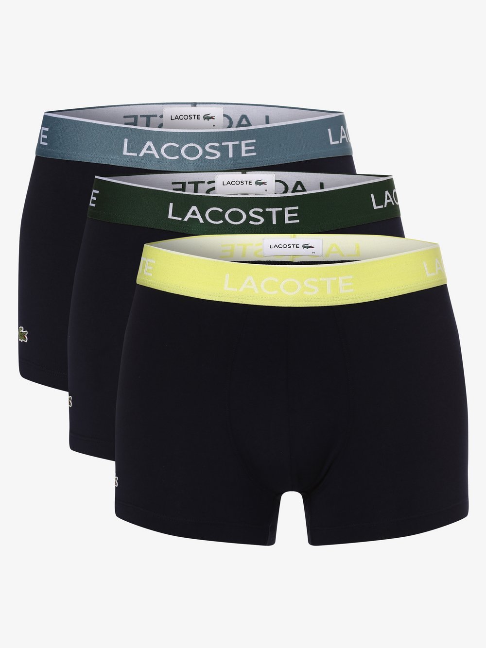 Lacoste Obcisłe bokserki pakowane po 3 szt. Mężczyźni Dżersej niebieski jednolity, S