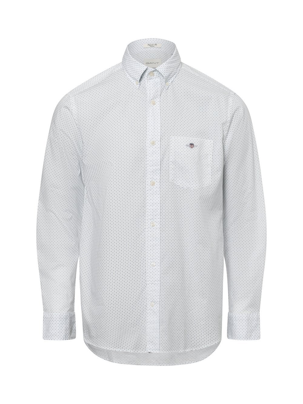 Gant Koszula męska Mężczyźni Regular Fit Bawełna biały|niebieski wzorzysty, M