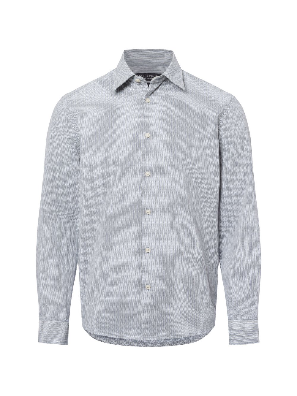 Marc O'Polo Męska koszula casual Mężczyźni Regular Fit Bawełna niebieski wzorzysty, M