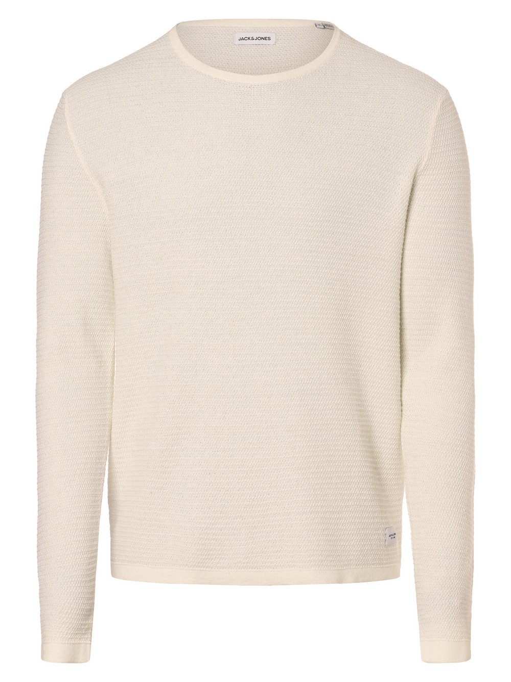 Jack & Jones Sweter męski Mężczyźni Bawełna beżowy|biały jednolity, M