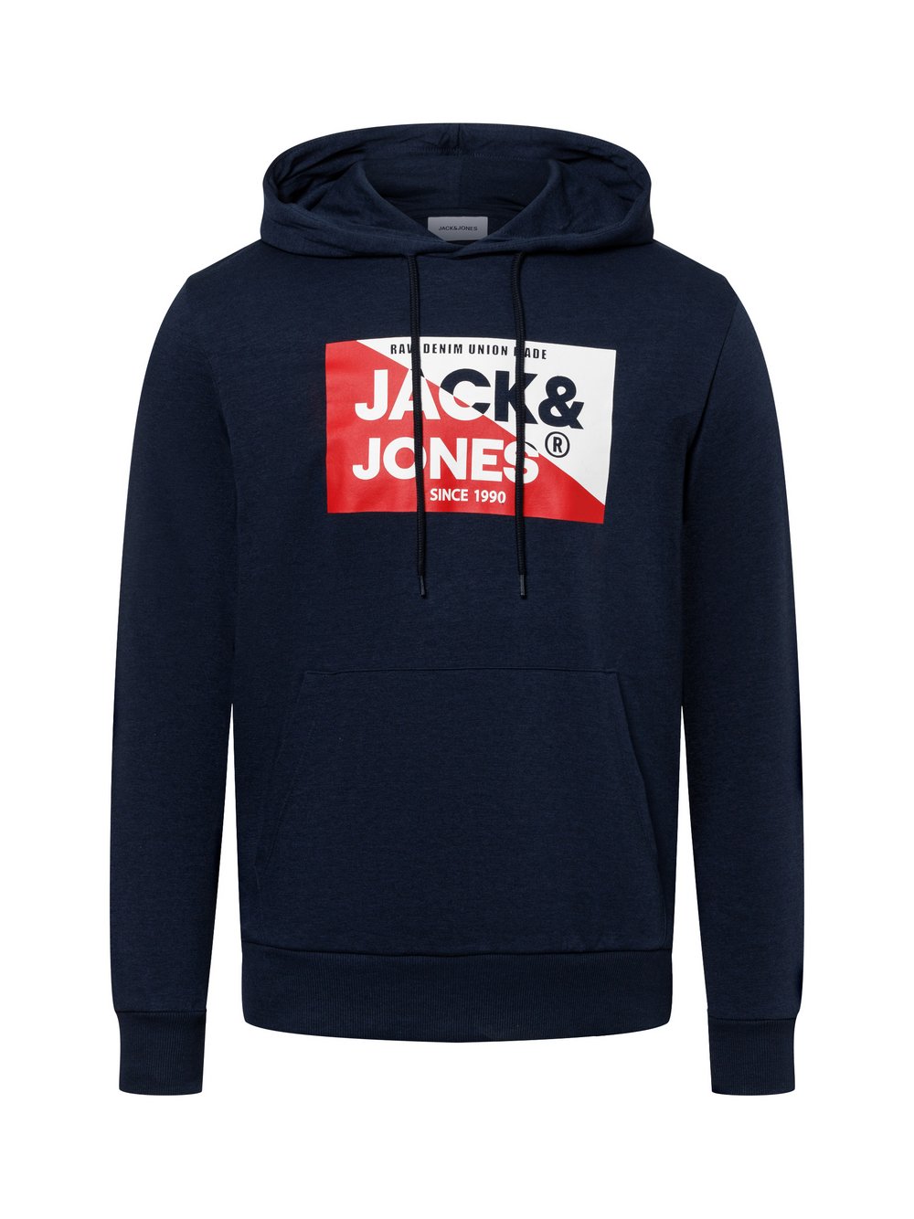 Jack & Jones Męski sweter z kapturem - JJNolan Mężczyźni niebieski jednolity, S