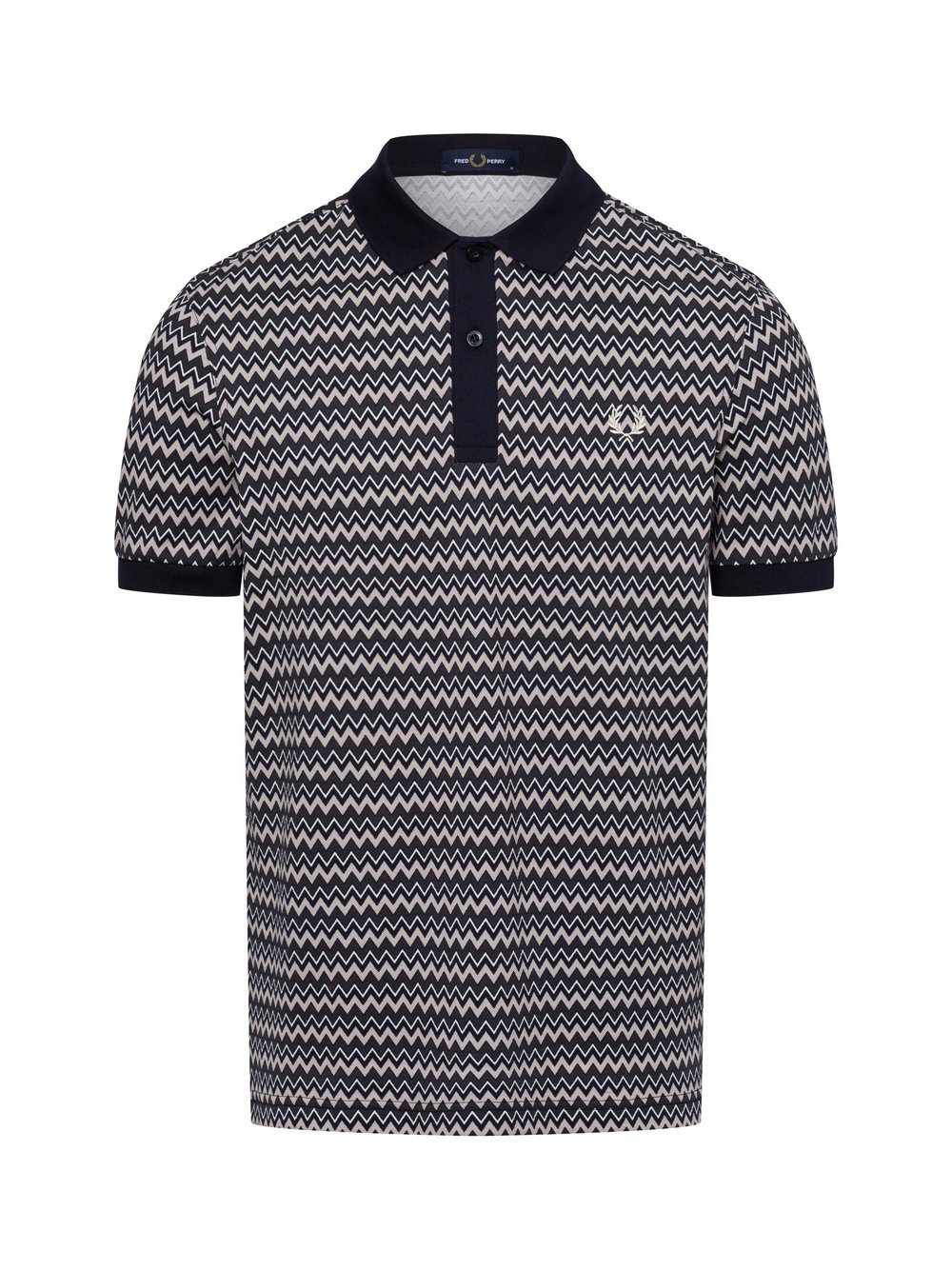 Fred Perry Męska koszulka polo Mężczyźni Bawełna niebieski wzorzysty, S