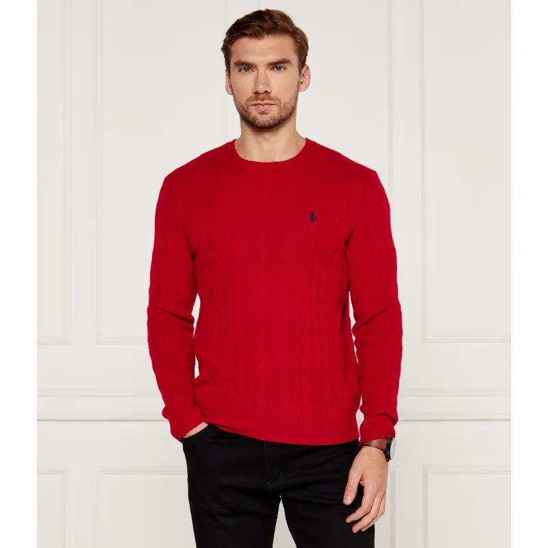 POLO RALPH LAUREN Wełniany sweter Slim Fit z dodatkiem kaszmiru
