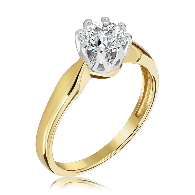 Pierścionek zaręczynowy dwukolorowy z brylantem 0.80 ct - WB-11-60