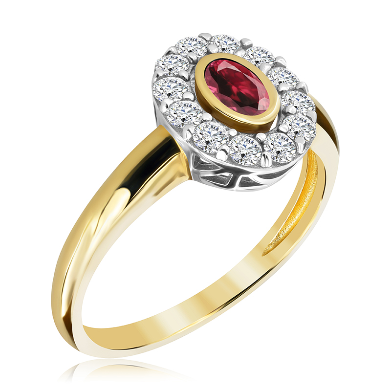 Pierścionek zaręczynowy z rubinem 0.62 ct - WK-8-R