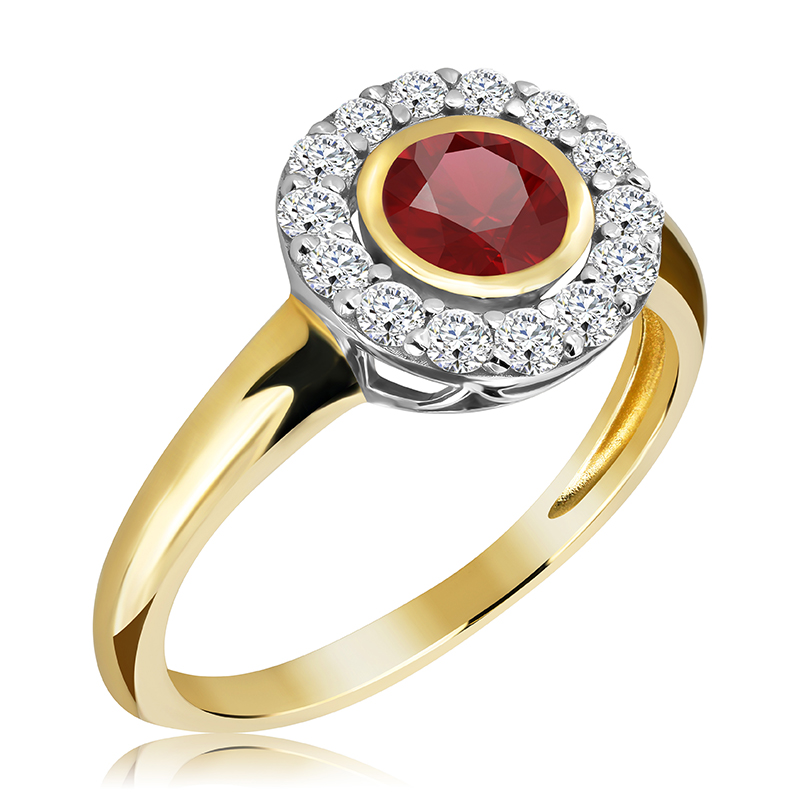 Pierścionek zaręczynowy z rubinem 0.89 ct - WK-9-R